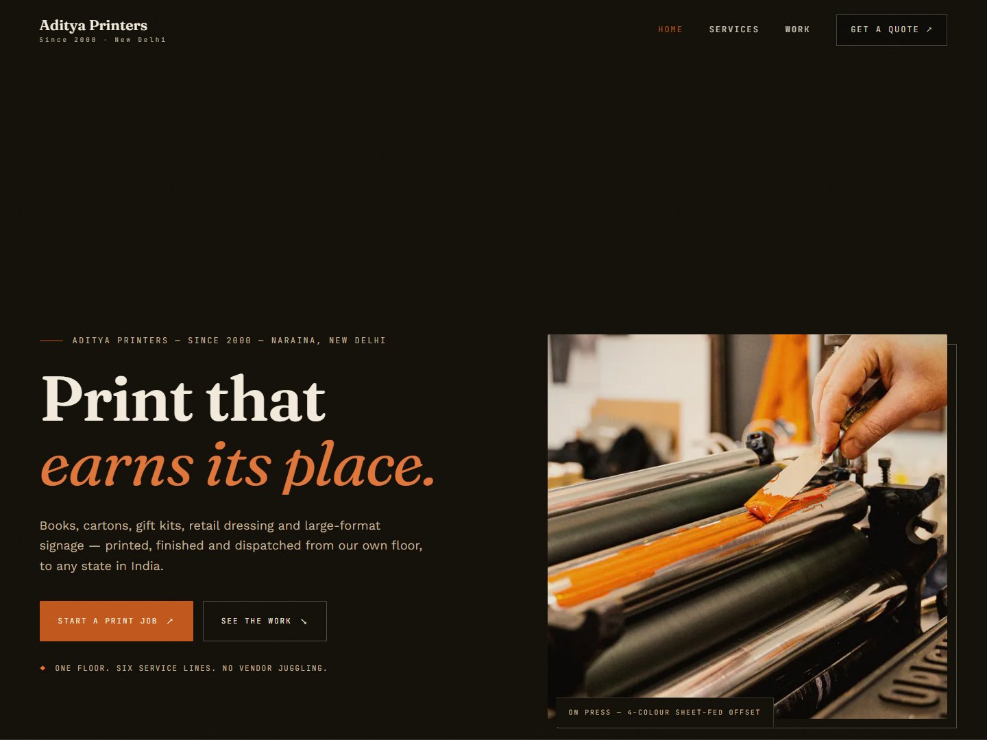 Aditya Printers — live website preview